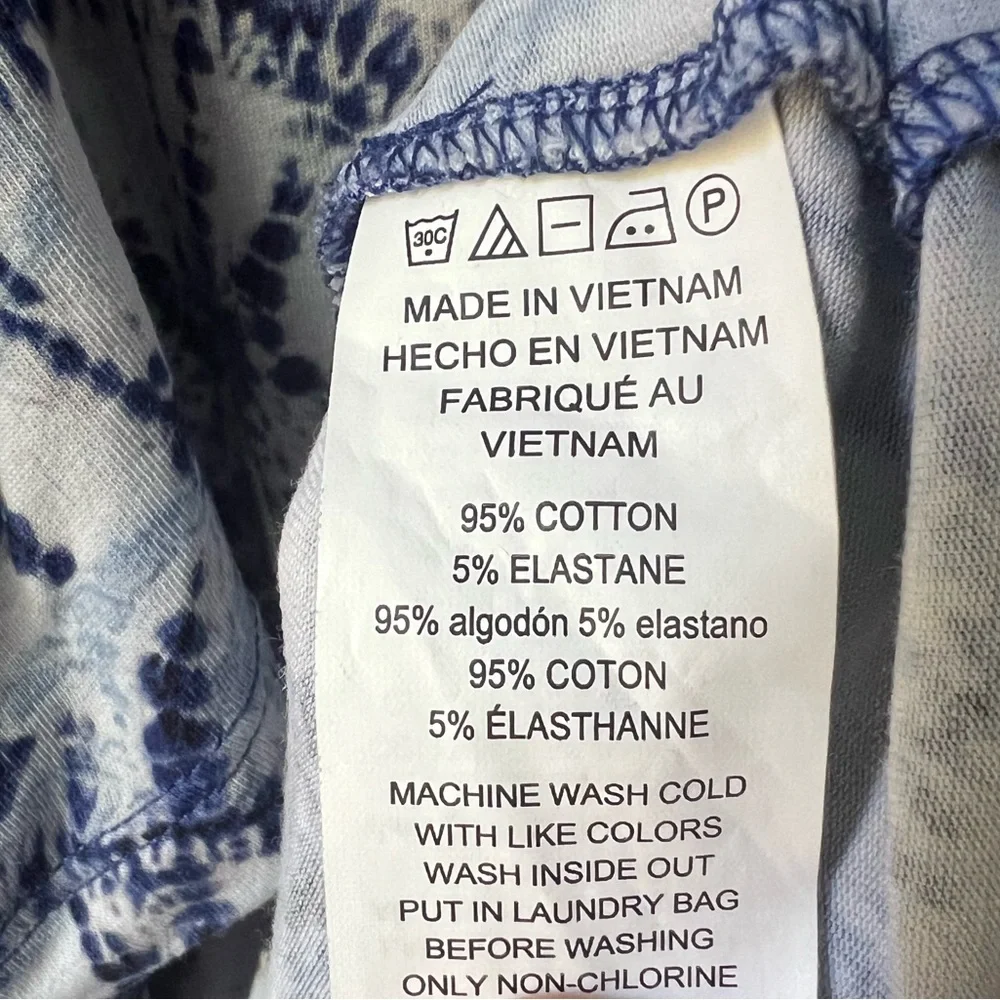 Michael Kors Women’s Cold Shoulder Blouse Top Size Large Cotton Blue & White